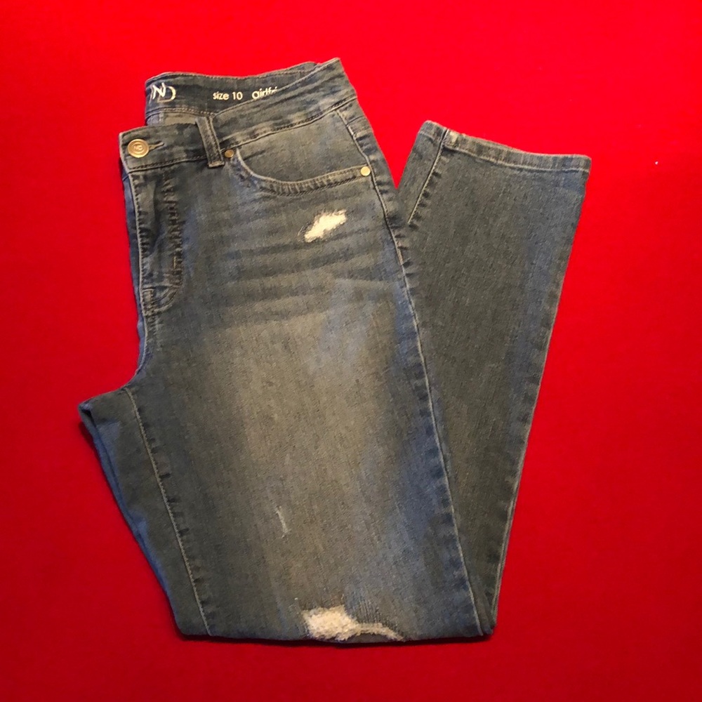 New Directions medium light girlfriend jeans